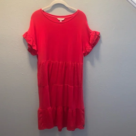 Matilda Jane | Dresses | Matilda Jane Red Bellewood Eyelet Dress Ruffle  Sleeves Womens Sz Small | Poshmark